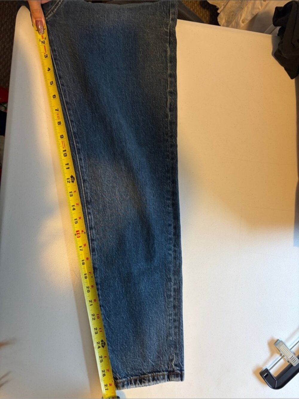 Zara Cropped Straight Leg Mom Jeans 90s Size 2 Denim Dark Wash Cotton Minimalist - Picture 8 of 8